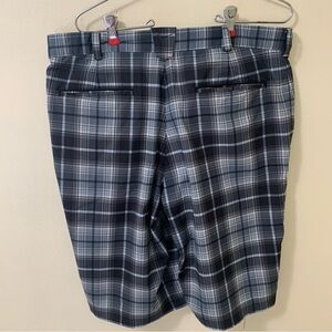 Nike Black, White and Grey Plaid DriFit Performance Golf Shorts 34